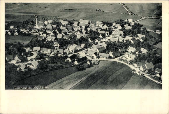 Postcard Ohmenheim Neresheim in Württemberg, aerial photograph