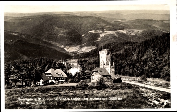 Ak Seebach in Baden Schwarzwald, Hornisgrinde, Blick nach Süden über Mummelsee