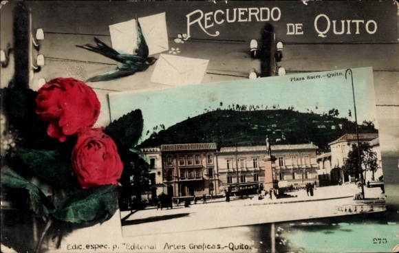 Passepartout Postcard Quito Ecuador, Plaza Sucre