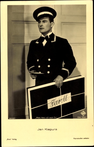 Postcard Actor Jan Kiepura, Portrait, Ufa Film, My heart is calling for you, Ross Verlag 8612 1
