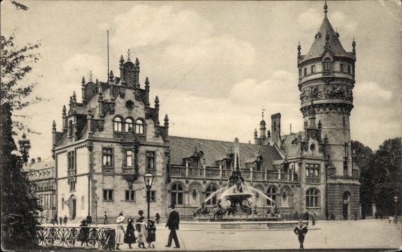 Postcard Hannover in Lower Saxony, river water art