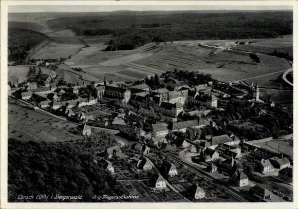 Postcard Ebrach in the Steigerwald Upper Franconia, aerial photograph