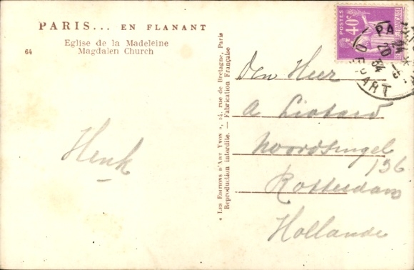 CPA Parijs VIII, Eglise de la Madeleine