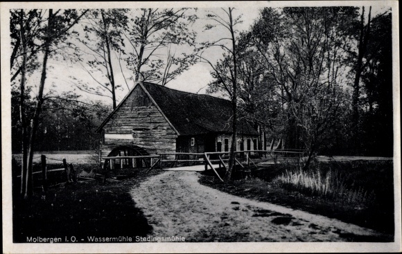 Ak Molbergen in Oldenburg, Wassermühle Stedingsmühle