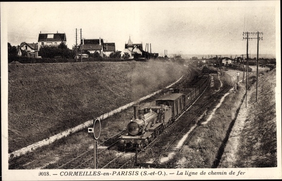 Ak Cormeilles en Parisis Val d'Oise, La ligne de chemin de fer