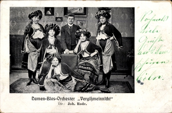 Ak Damen-Blas-Orchester Vergißmeinnicht, Dir. Joh. Rode