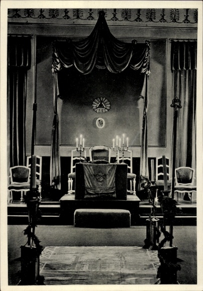 Postcard Erlangen in Middle Franconia Bavaria, Freemasons' Lodge Lebanon of the 3 Cedars
