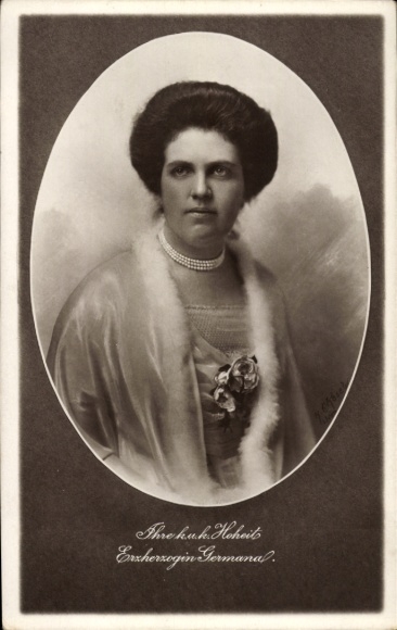 Passepartout Ak Erzherzogin Germana von Österreich-Toskana, Portrait