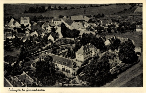 Ak Polsingen in Mittelfranken, Luftaufnahme von Polsingen, Wohnhäuser, Landschaft