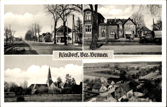 Postcard Asendorf district of Diepholz, local views