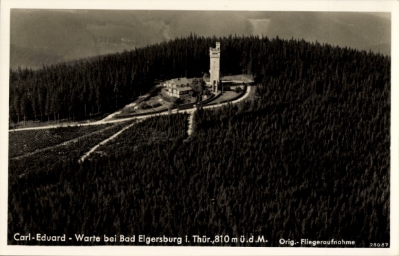 Postcard Elgersburg in Thuringia, Carl Eduard Warte, aerial photograph