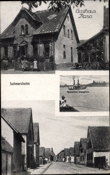 PC Leimersheim am Rhein in the Palatinate, Inn Rose, steamer, street section