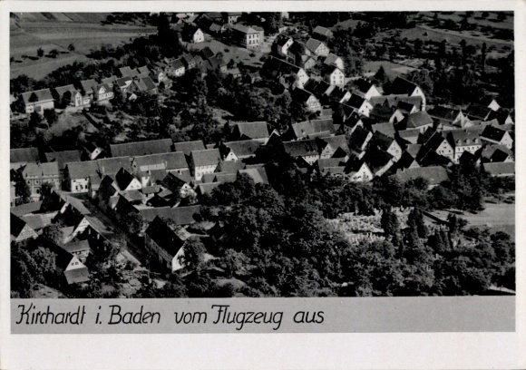 Postcard Kirchardt in Baden, aerial photograph