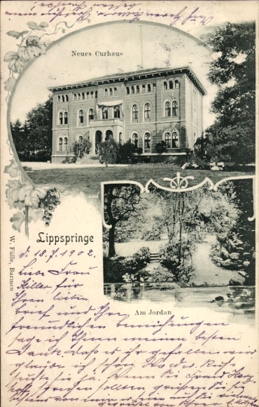 Ak Bad Lippspringe im Kreis Paderborn, Neues Kurhaus, Am Jordan