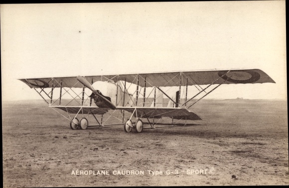 Postcard Airplane Caudron Type G3 Sport, French propeller plane