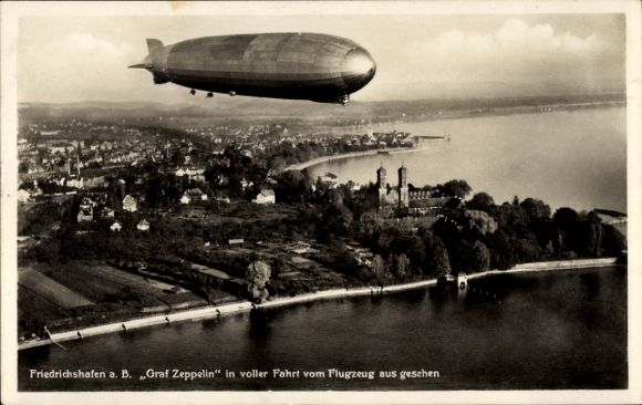 Ak Friedrichshafen am Bodensee, Fliegeraufnahme