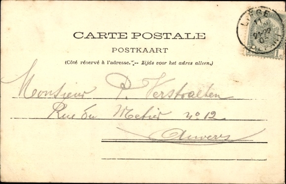 Postcard Liège Lüttich Wallonien, Visit of His Majesty Leopold II to the works of the Universal Exhibition