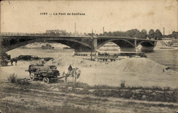Ak Ivry sur Seine Val de Marne, Le Pont de Conflans
