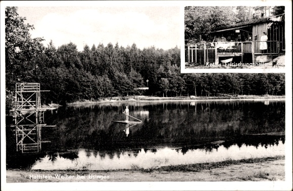 Postcard Usingen in Taunus Hesse, Hattstein Weiher, Keta's refreshment hall