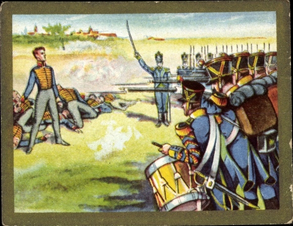 Sammelbild Alles für Deutschland Bild Nr. 154, Erschießung der 11 Schill'schen Offiziere 1809