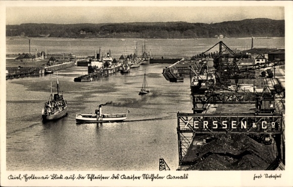 Ak Holtenau Kiel in Schleswig Holstein, Schleusen des Kaiser Wilhelm Kanals