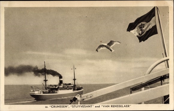 Postcard Koninklijke Nederlandsche Stoomboot Maatschappij KNSM, Crijnssen, Stuyvesant, Van Rensselaer