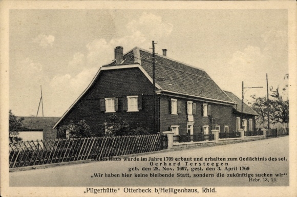 Postcard Heiligenhaus Kreis Mettmann, Tersteegens Pilgerhütte at the Otterbeck