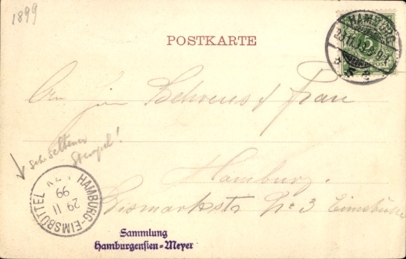 Postcard Hamburg Wandsbek Bramfeld, beach, Restaurant Seehof