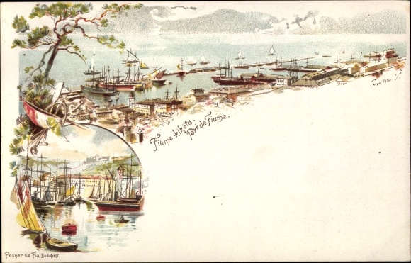 lito Rijeka Fiume Chorwacja, widok na port