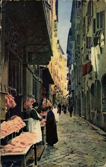 Künstler Ak Yvon, Nizza Nizza Alpes Maritimes, La Rue des Bouchers