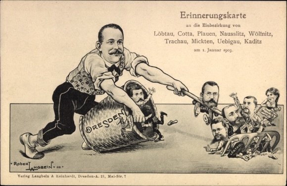 Artist PC Langbein, Robert, Dresden, district 1903, Löbtau, Cotta, Plauen, Nausslitz, Wölfnitz