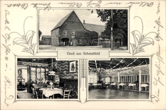 Ak Schmalfeld in Holstein, Gasthof Zum weißen Ross, Innenansichten