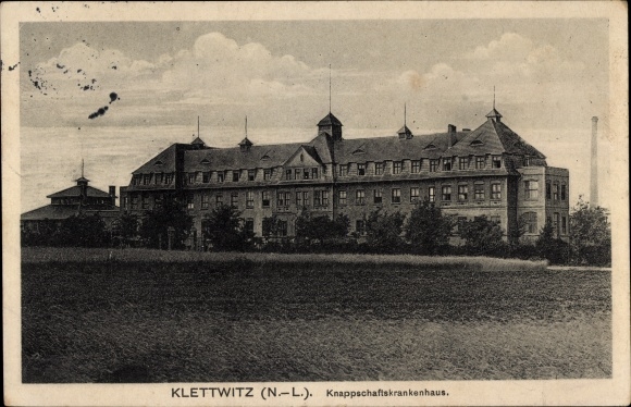Postcard Klettwitz Schipkau in Lower Lusatia, miners&#39; hospital