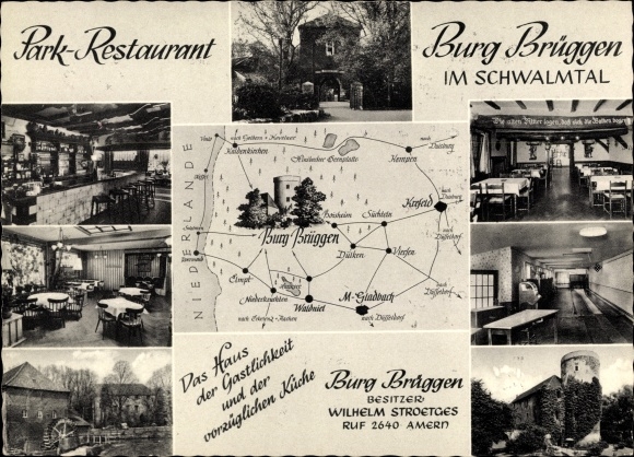 Ak Brüggen am Niederrhein, Park Restaurant Burg Brüggen