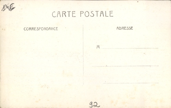 Postcard Courbevoie Hauts de Seine, La rue de la Station, Telephone, Man with a Bicycle