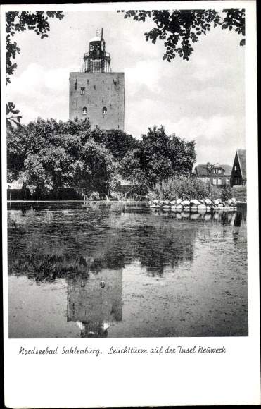Postcard Insel Neuwerk, lighthouse