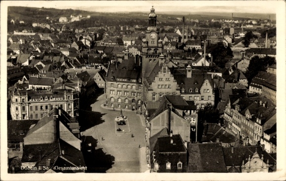 Ak Döbeln in Sachsen, Gesamtansicht, Kaufhaus, Denkmal