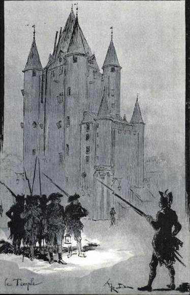 Set van 12 ansichtkaarten van het oude Parijs, Robida