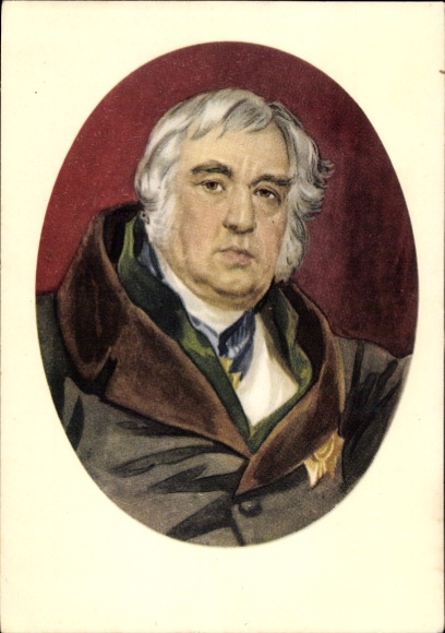 Artist Postcard Poet Ivan Andreyevich Krylov, portrait