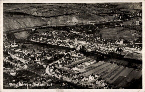 Postcard Besigheim am Neckar Württemberg, aerial photograph