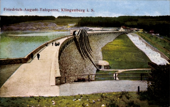 Postcard Klingenberg in the Erzgebirge Saxony, Friedrich August Dam