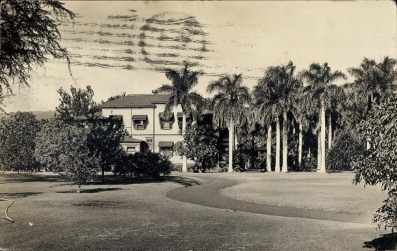 Ak Honolulu Hawaii USA, gedeeltelijk zicht op het huis, palmbomen