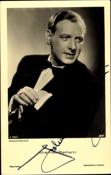 Postcard actor Johannes Riemann, Ross Verlag A 3361 1