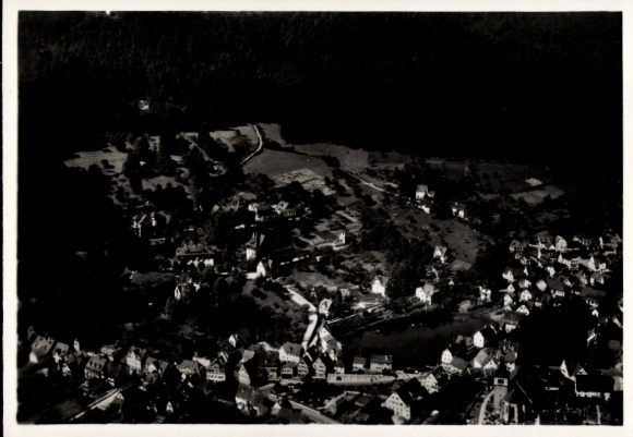 Postcard Bad Liebenzell in the Black Forest, Liebenzeller Mission, aerial photograph