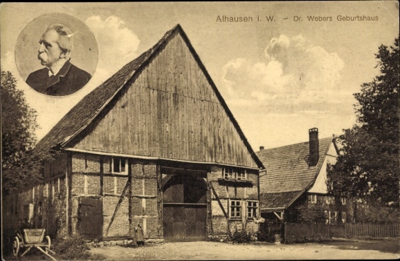 Postcard Alhausen Bad Driburg in Westphalia, Dr Weber's birthplace