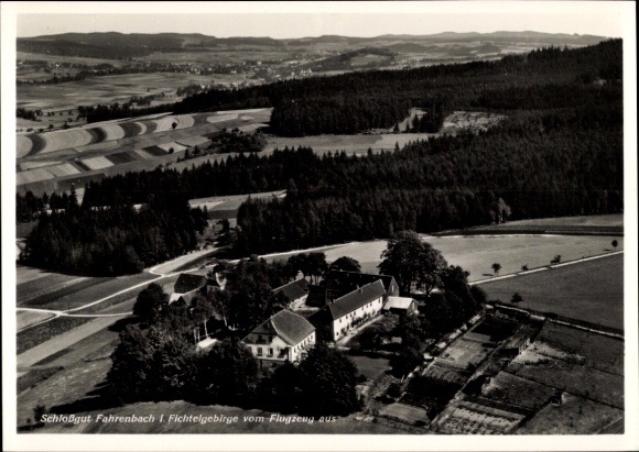 Postcard Fahrenbach im Odenwald, castle estate, aerial photograph