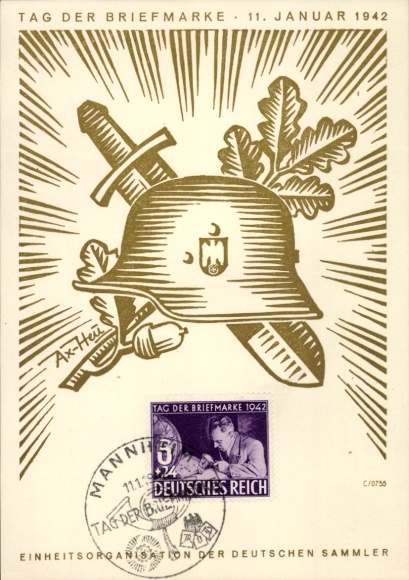 Künstler Ak Axster Heudtlaß, Tag der Briefmarke 1942, KdF