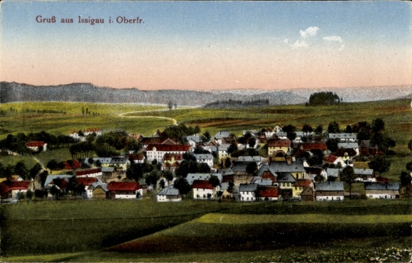 Postcard Issigau in Upper Franconia, Panorama