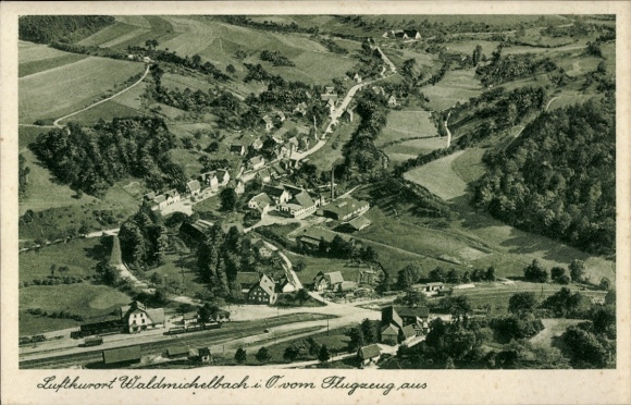 Ak Waldmichelbach Wald Michelbach im Odenwald Hessen, Fliegeraufnahme