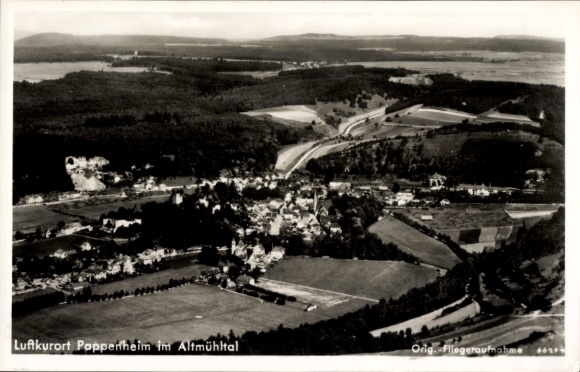 Postcard Pappenheim in the Altmühltal Middle Franconia, aerial photograph